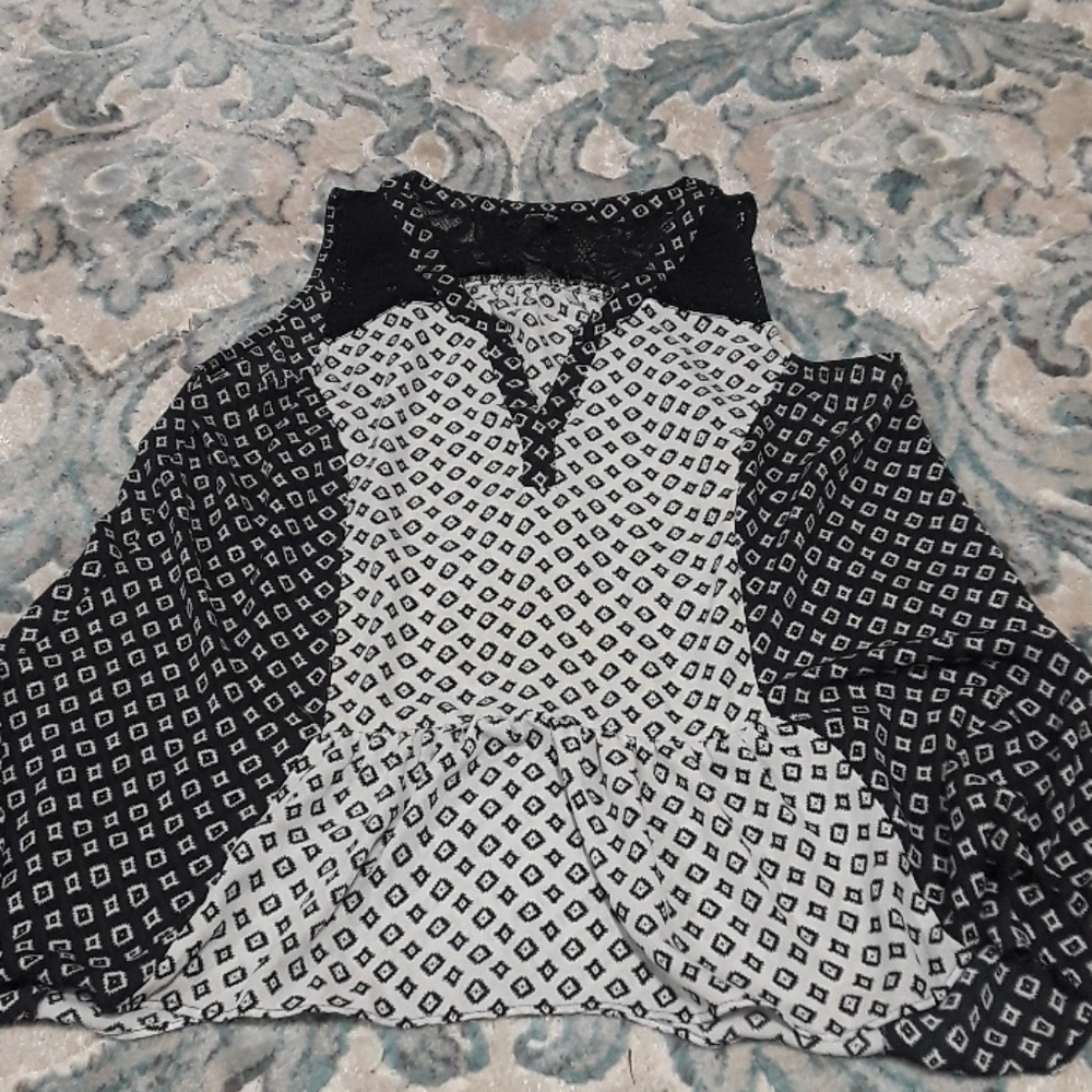 Black and white printed blouse